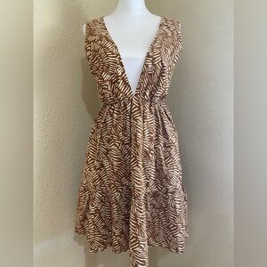 House of Harlow 1960 Printed Linen Blend Mini Dress